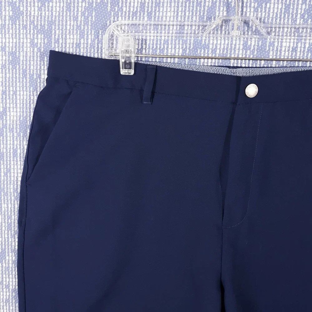 Bonobos Shorts Mens 40 x 9 Navy Flat Front Golf Polyester Chino Slash Pockets